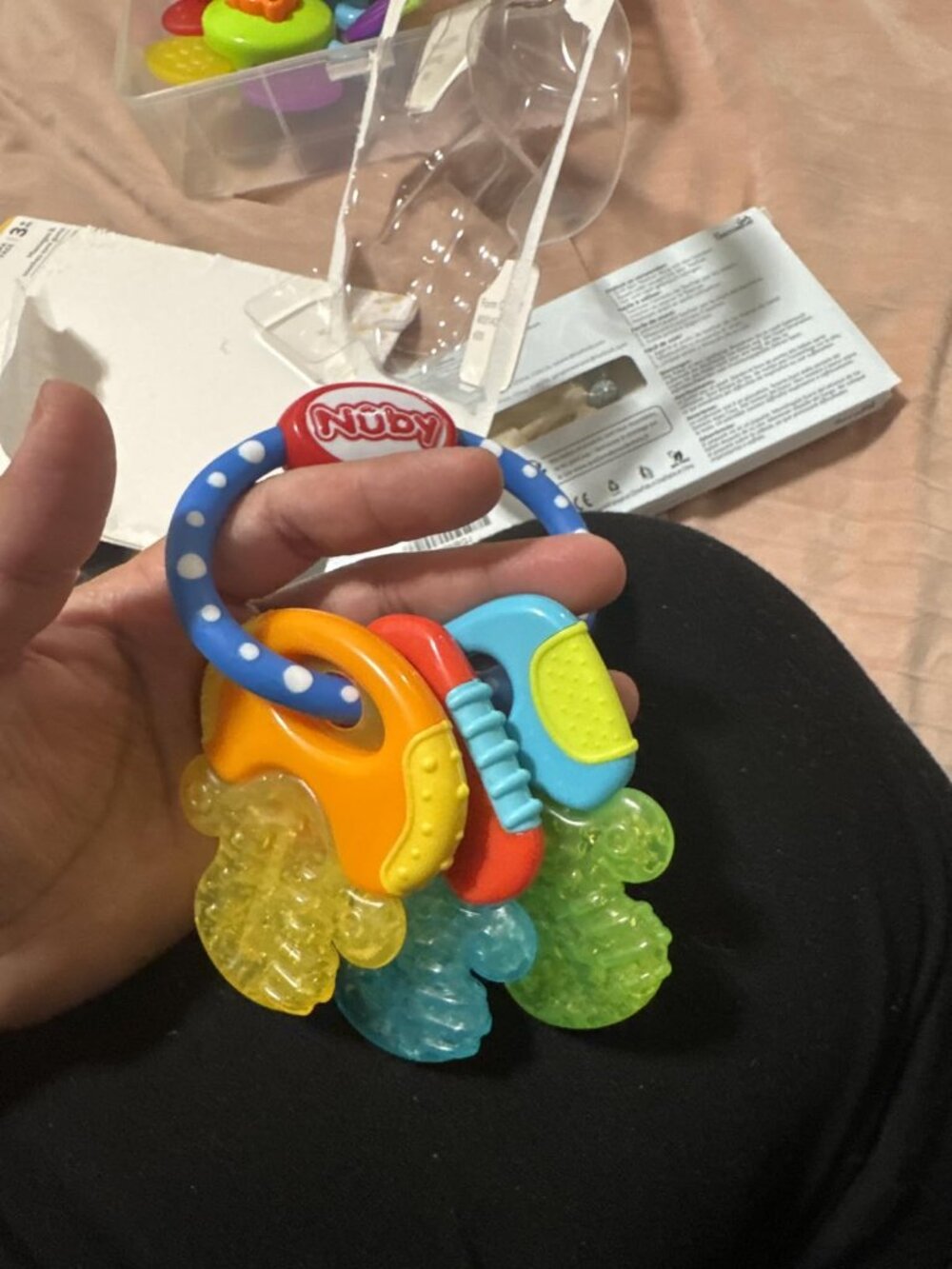 Nuby Ice Gel Teether Keys - Cooling Soothing Baby Teething Toy - Blue